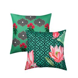 SEJ by Nisha Gupta Multicoloured Set of 8 Printed 16" x 16" Square Cushion Covers image 3
