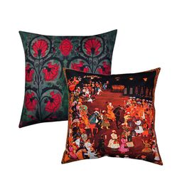 SEJ by Nisha Gupta Multicoloured Set of 8 Printed 16" x 16" Square Cushion Covers image 5
