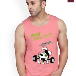 SLOWLORIS Pack Of 2 Graphic Printed Bio-Wash Combed Cotton Gym Vests-picture-40