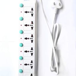 STONE-PRO 6 Socket 1.8 Meter 10 Amp 250V~ 2500W Max, Adaptable To Standard Plugs Of All Countries, Individual Switch Flex Box, Spike Buster 6 Socket Three Pin Socket 6 Socket, 250 Volts image 3