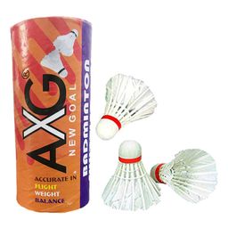 AXG NEW GOAL Premium Quality Feather Shuttle Pack of 3 - White-10