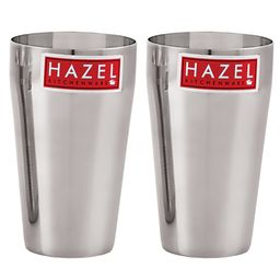 HAZEL Stainless Steel Plain Traditional Jumbo Water Lassi Glass Set of 2, 750 ml Each-image-2
