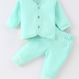 Mom's pet Cotton Full Sleeves Solid Coordinating Thermal Set - Blue-image-55
