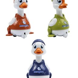 ADKD Press to Go Inertial Cute Crawling Duck Toy for Kids Pack of 3- (Color May Vary)-11