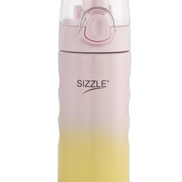Sizzle Wave Flip Top Modern Stainless Steel Water Bottle 500ml for Kids & Adults | Lightweight, Leakproof with Press Button Mechanism for One-Handed Use | Pink (Pack of 1)-image-76