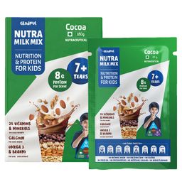 Gladful NutraMilk Chocolate Mix Pack of 6 | Healthy Drink for Kids 7+ | 0% Refined Sugar, 8g Protein, 25 Vitamins & Minerals - 180g (30g Each)-20