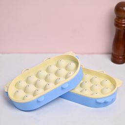 Von Casa Ice Tray with Lid Set of 2 ,Green ,Bubble Design ,Oval Shape-image-38