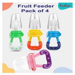 Kritiu Silicone Food Fruit Nibbler Soft Pacifier Feeder for Infant Baby BPA Free-Pack of 4-26