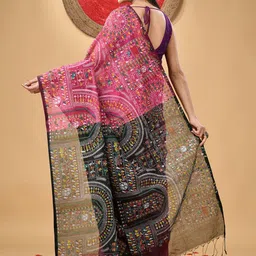 DESH BIDESH Warli Block Print Saree image 4