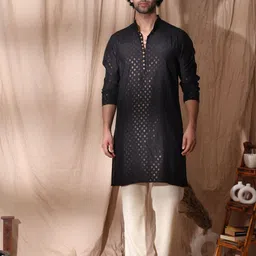 MIDAV Men Ethnic Motifs Printed Summer Sheers Pathani Kurta-38