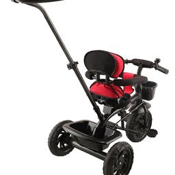 JoyRide Learn To Ride  Stalwart Plug N Play Tricycle With Safety Harness  Parental Handle & Seat Cover - Red image 4