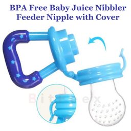 BitFeex Silicone Food Fruit Nibbler with Extra Mesh Soft Pacifier Feeder Teether for Infant Baby Elegant Blue BPA Free image 4
