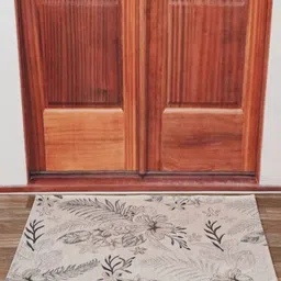 Aura Beige & Grey Printed Anti Skid Doormat-11