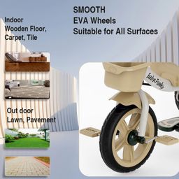 fab n funky Tricycle With Parental Push Handle - Beige image 5