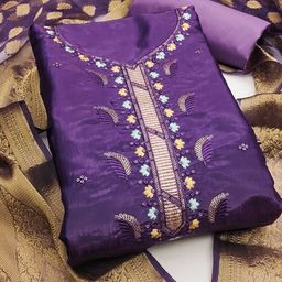 KALINI Embroidered Pure Silk Unstitched Dress Material-image-75