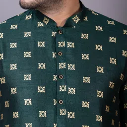 DEVOILER Men Printed Regular Thread Work Kurta with Pyjamas-image-76