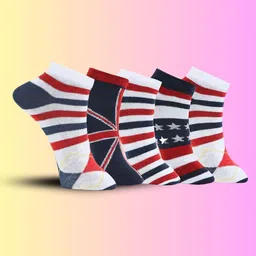 MJE Men Pack Of 5 Patterned Ankle Length Socks-13