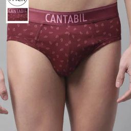 Cantabil Maroon Printed Briefs - Pack of 3-picture-28