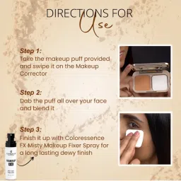 Coloressence 3 in 1 Makeup Corrector Cake with Blender Sponge Medium - 10 gm image 5