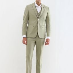 Allen Solly Textured Slim Fit Single-Breasted Three Piece Formal Suit-image-61
