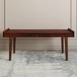 Durian Elmer Mid-Century Modern Dark Brown Solid Wood Bench-image-37
