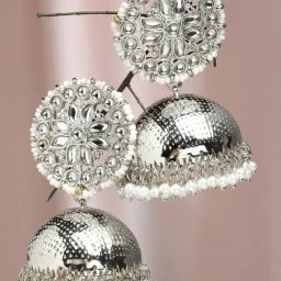 Karatcart Silver Jhumki Earrings for Women-22