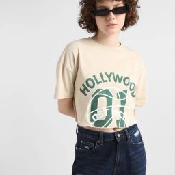 Only Beige Graphic Print T-Shirt-image-33