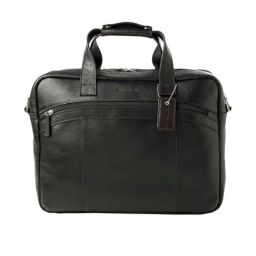 Hidesign The Ridgeway Black Solid Leather Messenger Bag-image-73