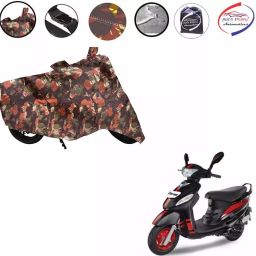 Auto Pearl Polyester Waterproof Two Wheeler Cover for Mahindra Rodeo,(Jungle Print)-image-86