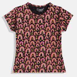 Eteenz Girls Pure Cotton Graphic Printed Top-image-75