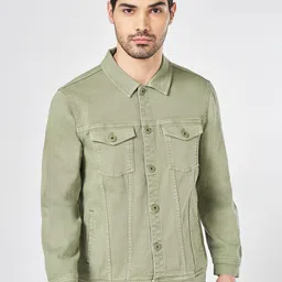 SF JEANS by Pantaloons Men Washed Crop Denim Jacket-image-4