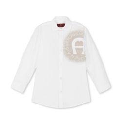 AIGNER Boys Comfort Graphic Printed Club Collar Pure Cotton Casual Shirt-image-57