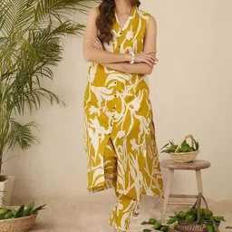 Indo Era Printed Straight Tunic & Trousers Co-Ord Set-picture-25