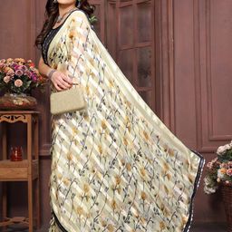 KALINI Floral Embroidered Satin Saree-image-82