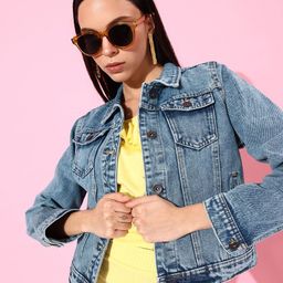 The Roadster Life Co. Pure Cotton Solid Regular Denim Trucker Jacket-picture-44