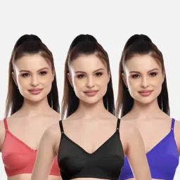 FIMS: Fashion is my Style Black & Blue Everyday Bras - Pack Of 3-image-84