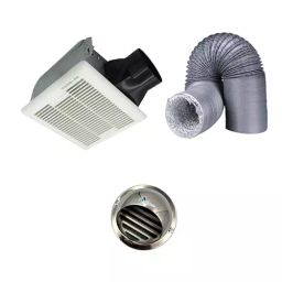 Astberg 100 mm (4 inch) Dia. 10 m Aluminum, PVC & Steel White & Black Cassette Exhaust, Duct Pipe & Cowl, ASP1001-20