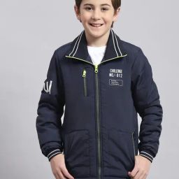 Monte Carlo Kids Navy Printed Full Sleeves Jacket-image-30