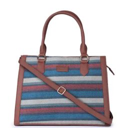 ZOUK Mysore Mosaic Classic Multicolor Striped Medium Handbag-image-47