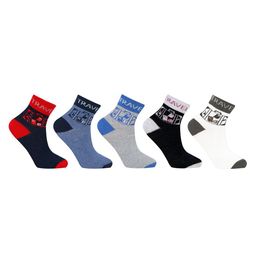 Bonjour Boys Pack Of 5 Printed Cotton Ankle-Length Socks-6