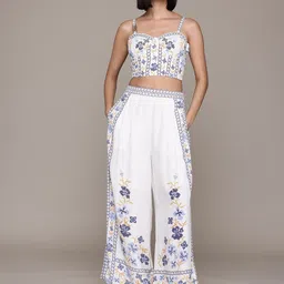 Label Ritu Kumar Printed Top With Palazzos-47