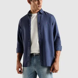 Tommy Hilfiger Men Solid Spread Collar Regular Fit Casual Shirt-picture-12