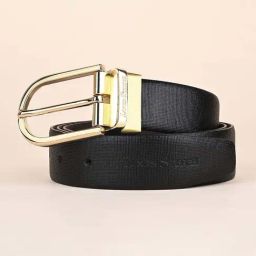 Louis Stitch Multicolored Spanish Leather Golden Buckle Reversible Formal Belt-image-103