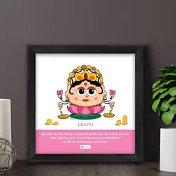 Indigifts Pink & White Printed Be Like Laxmi Signs & Plaques-image-34
