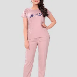 SWEET MOON Printed Round Neck T-Shirt With Pyjama-picture-12