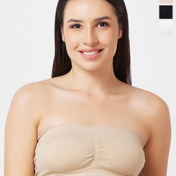 NOIRA Pack Of 3 Half Coverage Lightly Padded Seamless Bandeau Bra With All Day Comfort-picture-18