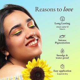 Elitty Set Of 2 Long Lasting & Smudge Proof Eyeliner- 4 ml Each- Black - Yellow image 5