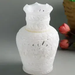 Aapno Rajasthan White Marble Vase-image-32