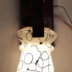 Somil Premium Designer Glass Wall / Night Lamp Elegant & Stylish Dcor Accent for Modern Interiors, color- Black, White, Size:- 17 X 29.5 X 27 CM-image-74