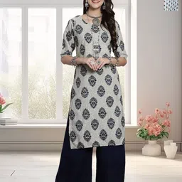 HERE&NOW Women Pack of 2 Ethnic Motifs Printed Crepe Kurta-image-14